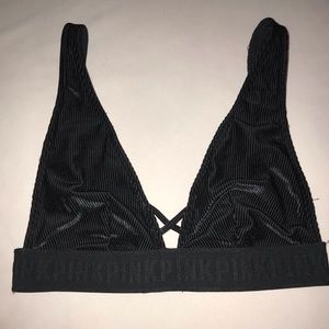 PINK black velvet bralet